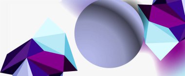 Moda 3d geometrik kompozisyon, iş veya teknoloji sunumu için tasarım şablonu, İnternet posteri veya web broşürü kapağı