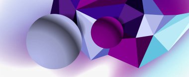 Moda 3d geometrik kompozisyon, iş veya teknoloji sunumu için tasarım şablonu, İnternet posteri veya web broşürü kapağı