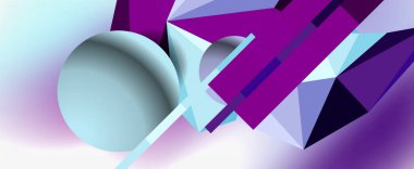 Moda 3d geometrik kompozisyon, iş veya teknoloji sunumu için tasarım şablonu, İnternet posteri veya web broşürü kapağı