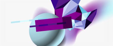 Moda 3d geometrik kompozisyon, iş veya teknoloji sunumu için tasarım şablonu, İnternet posteri veya web broşürü kapağı