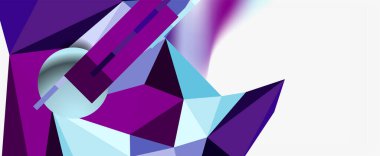 Moda 3d geometrik kompozisyon, iş veya teknoloji sunumu için tasarım şablonu, İnternet posteri veya web broşürü kapağı