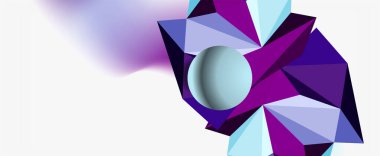 Moda 3d geometrik kompozisyon, iş veya teknoloji sunumu için tasarım şablonu, İnternet posteri veya web broşürü kapağı