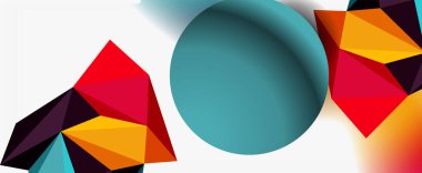 Moda 3d geometrik kompozisyon, iş veya teknoloji sunumu için tasarım şablonu, İnternet posteri veya web broşürü kapağı
