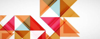 Geometrik soyut arkaplan. Tekno renk üçgen şekilleri. Kapaklar, afişler, el ilanları ve posterler ve diğer tasarımlar için vektör illüstrasyonu