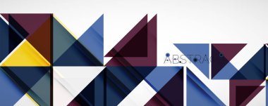 Geometrik soyut arkaplan. Tekno renk üçgen şekilleri. Kapaklar, afişler, el ilanları ve posterler ve diğer tasarımlar için vektör illüstrasyonu