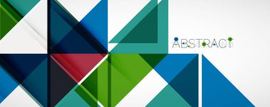 Geometrik soyut arkaplan. Tekno renk üçgen şekilleri. Kapaklar, afişler, el ilanları ve posterler ve diğer tasarımlar için vektör illüstrasyonu