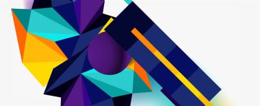 Moda 3d geometrik kompozisyon, iş veya teknoloji sunumu için tasarım şablonu, İnternet posteri veya web broşürü kapağı