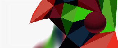 Moda 3d geometrik kompozisyon, iş veya teknoloji sunumu için tasarım şablonu, İnternet posteri veya web broşürü kapağı