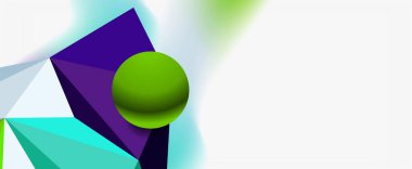 Moda 3d geometrik kompozisyon, iş veya teknoloji sunumu için tasarım şablonu, İnternet posteri veya web broşürü kapağı