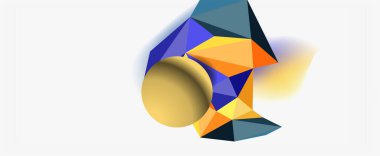 Moda 3d geometrik kompozisyon, iş veya teknoloji sunumu için tasarım şablonu, İnternet posteri veya web broşürü kapağı