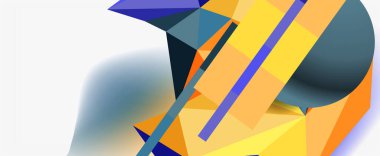 Moda 3d geometrik kompozisyon, iş veya teknoloji sunumu için tasarım şablonu, İnternet posteri veya web broşürü kapağı