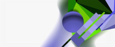 Moda 3d geometrik kompozisyon, iş veya teknoloji sunumu için tasarım şablonu, İnternet posteri veya web broşürü kapağı