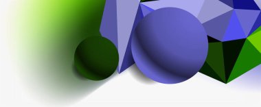 Moda 3d geometrik kompozisyon, iş veya teknoloji sunumu için tasarım şablonu, İnternet posteri veya web broşürü kapağı