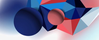 Moda 3d geometrik kompozisyon, iş veya teknoloji sunumu için tasarım şablonu, İnternet posteri veya web broşürü kapağı