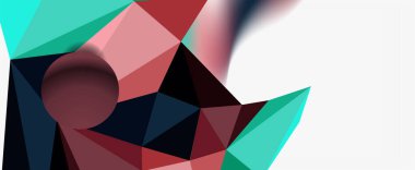 Moda 3d geometrik kompozisyon, iş veya teknoloji sunumu için tasarım şablonu, İnternet posteri veya web broşürü kapağı