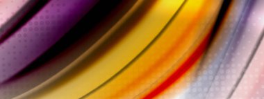 Soyut arkaplan. Pürüzsüz akış çizgileri, bulanık dalgalar, gökkuşağı renk çizgileri. Kapaklar, afişler, el ilanları ve posterler için vektör illüstrasyonları