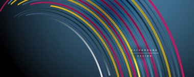 Soyut renkli çizgiler vektör arkaplanı. İnternet, büyük veri ve teknoloji bağlantıları kavramı, soyut şablon