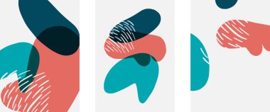 El çizimi karalama şekilleri, duvar resimleri, vektör soyut arka plan şablonları. A4 poster tasarımı veya kapaklar, afişler, broşürler için