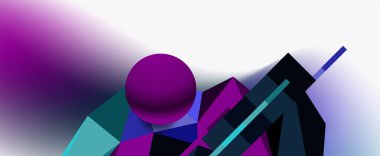 Moda 3d geometrik kompozisyon, iş veya teknoloji sunumu için tasarım şablonu, İnternet posteri veya web broşürü kapağı