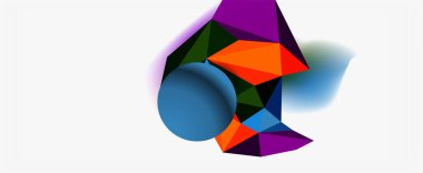 Moda 3d geometrik kompozisyon, iş veya teknoloji sunumu için tasarım şablonu, İnternet posteri veya web broşürü kapağı