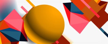 Moda 3d geometrik kompozisyon, iş veya teknoloji sunumu için tasarım şablonu, İnternet posteri veya web broşürü kapağı