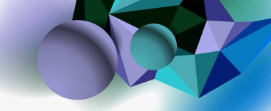 Moda 3d geometrik kompozisyon, iş veya teknoloji sunumu için tasarım şablonu, İnternet posteri veya web broşürü kapağı