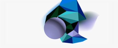 Moda 3d geometrik kompozisyon, iş veya teknoloji sunumu için tasarım şablonu, İnternet posteri veya web broşürü kapağı