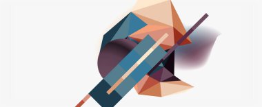 Moda 3d geometrik kompozisyon, iş veya teknoloji sunumu için tasarım şablonu, İnternet posteri veya web broşürü kapağı