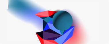 Moda 3d geometrik kompozisyon, iş veya teknoloji sunumu için tasarım şablonu, İnternet posteri veya web broşürü kapağı