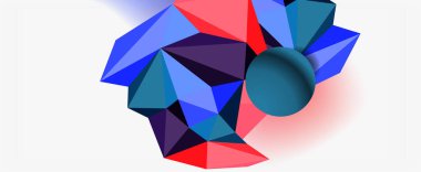 Moda 3d geometrik kompozisyon, iş veya teknoloji sunumu için tasarım şablonu, İnternet posteri veya web broşürü kapağı