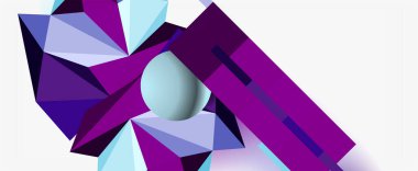 Moda 3d geometrik kompozisyon, iş veya teknoloji sunumu için tasarım şablonu, İnternet posteri veya web broşürü kapağı