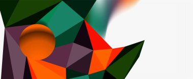 Moda 3d geometrik kompozisyon, iş veya teknoloji sunumu için tasarım şablonu, İnternet posteri veya web broşürü kapağı