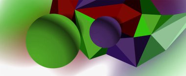 Moda 3d geometrik kompozisyon, iş veya teknoloji sunumu için tasarım şablonu, İnternet posteri veya web broşürü kapağı