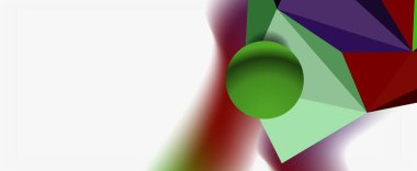 Moda 3d geometrik kompozisyon, iş veya teknoloji sunumu için tasarım şablonu, İnternet posteri veya web broşürü kapağı