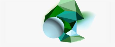 Moda 3d geometrik kompozisyon, iş veya teknoloji sunumu için tasarım şablonu, İnternet posteri veya web broşürü kapağı