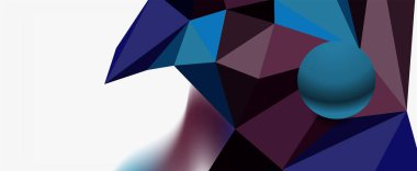 Moda 3d geometrik kompozisyon, iş veya teknoloji sunumu için tasarım şablonu, İnternet posteri veya web broşürü kapağı