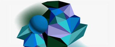 Moda 3d geometrik kompozisyon, iş veya teknoloji sunumu için tasarım şablonu, İnternet posteri veya web broşürü kapağı