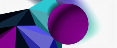 Moda 3d geometrik kompozisyon, iş veya teknoloji sunumu için tasarım şablonu, İnternet posteri veya web broşürü kapağı