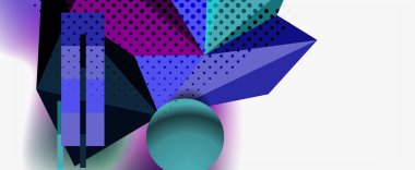 Moda 3d geometrik kompozisyon, iş veya teknoloji sunumu için tasarım şablonu, İnternet posteri veya web broşürü kapağı