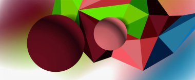 Moda 3d geometrik kompozisyon, iş veya teknoloji sunumu için tasarım şablonu, İnternet posteri veya web broşürü kapağı