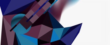 Moda 3d geometrik kompozisyon, iş veya teknoloji sunumu için tasarım şablonu, İnternet posteri veya web broşürü kapağı