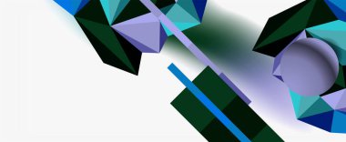 Moda 3d geometrik kompozisyon, iş veya teknoloji sunumu için tasarım şablonu, İnternet posteri veya web broşürü kapağı