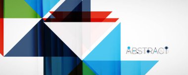 Geometrik soyut arkaplan. Tekno renk üçgen şekilleri. Kapaklar, afişler, el ilanları ve posterler ve diğer tasarımlar için vektör illüstrasyonu