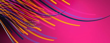 Soyut renkli çizgiler vektör arkaplanı. İnternet, büyük veri ve teknoloji bağlantıları kavramı, soyut şablon