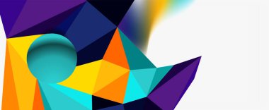 Moda 3d geometrik kompozisyon, iş veya teknoloji sunumu için tasarım şablonu, İnternet posteri veya web broşürü kapağı
