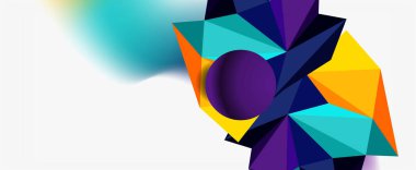 Moda 3d geometrik kompozisyon, iş veya teknoloji sunumu için tasarım şablonu, İnternet posteri veya web broşürü kapağı