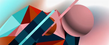 Moda 3d geometrik kompozisyon, iş veya teknoloji sunumu için tasarım şablonu, İnternet posteri veya web broşürü kapağı