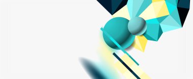 Moda 3d geometrik kompozisyon, iş veya teknoloji sunumu için tasarım şablonu, İnternet posteri veya web broşürü kapağı