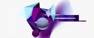 Moda 3d geometrik kompozisyon, iş veya teknoloji sunumu için tasarım şablonu, İnternet posteri veya web broşürü kapağı