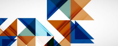 Geometrik soyut arkaplan. Tekno renk üçgen şekilleri. Kapaklar, afişler, el ilanları ve posterler ve diğer tasarımlar için vektör illüstrasyonu